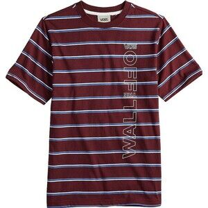 Vans Multiplier Stripe with  logo Short Sleeve T-Shirt Maroon boy sz XL NWT N159